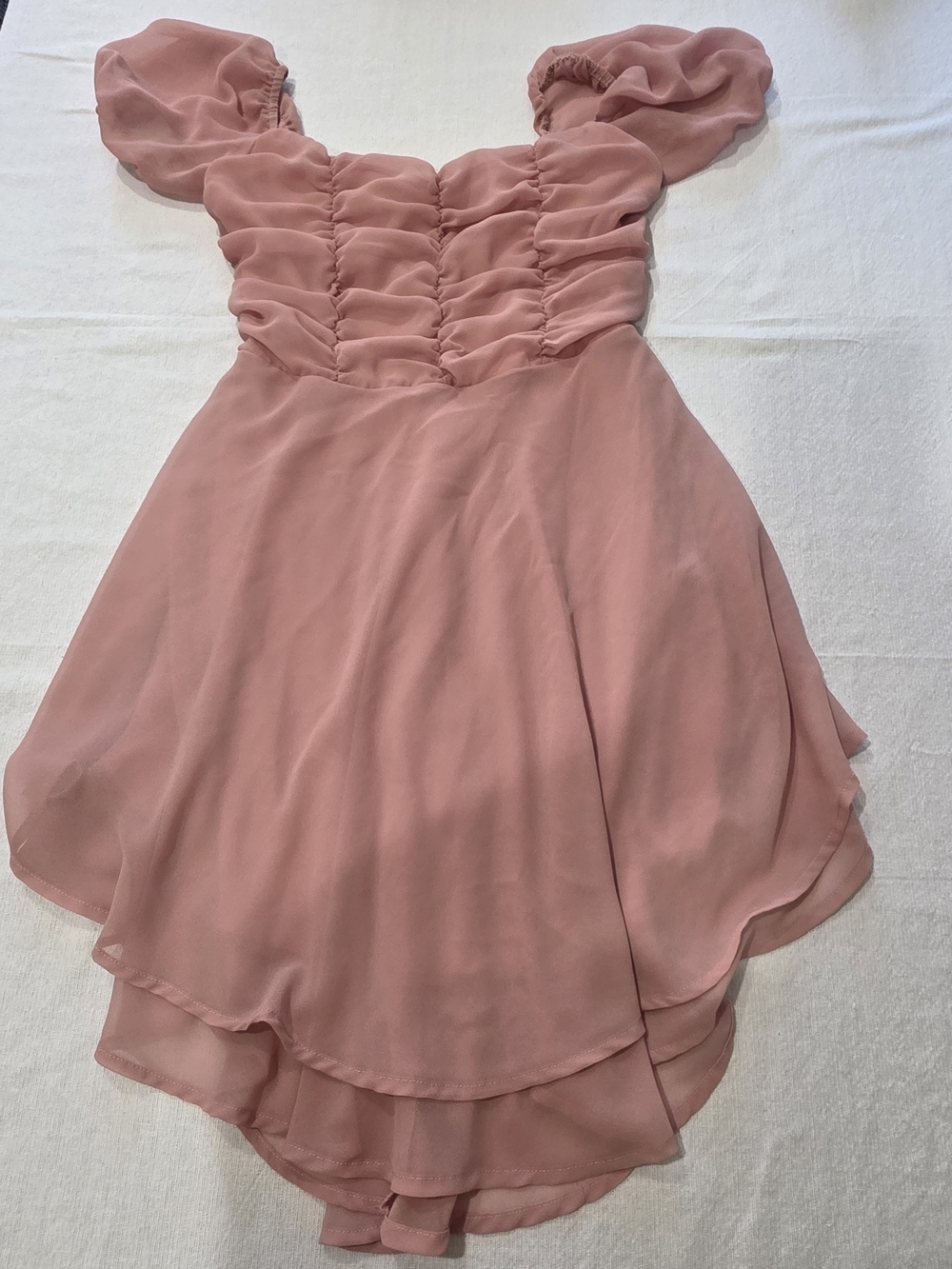 Altar'd State Rose Blush Smocked Bodice Mini Dress